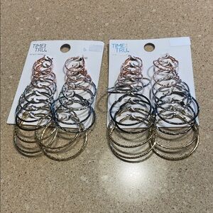 Time and Tru Multi-Tone Hoop Earring Set in Gold, Silver, Rose Gold, Black